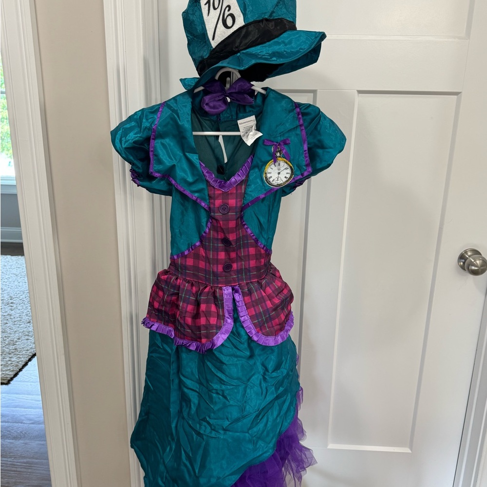 Women’s Teal and Purple Mad Hatter Costume (Size Small)
